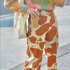 NWT Lisa Says Gah Cow Print Pants